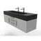 Castello Usa Nile 60" Wall Mounted Gray Vanity With Black Top And Gold Handles CB-MC-60G-GLD-2053-BL - alternate 6